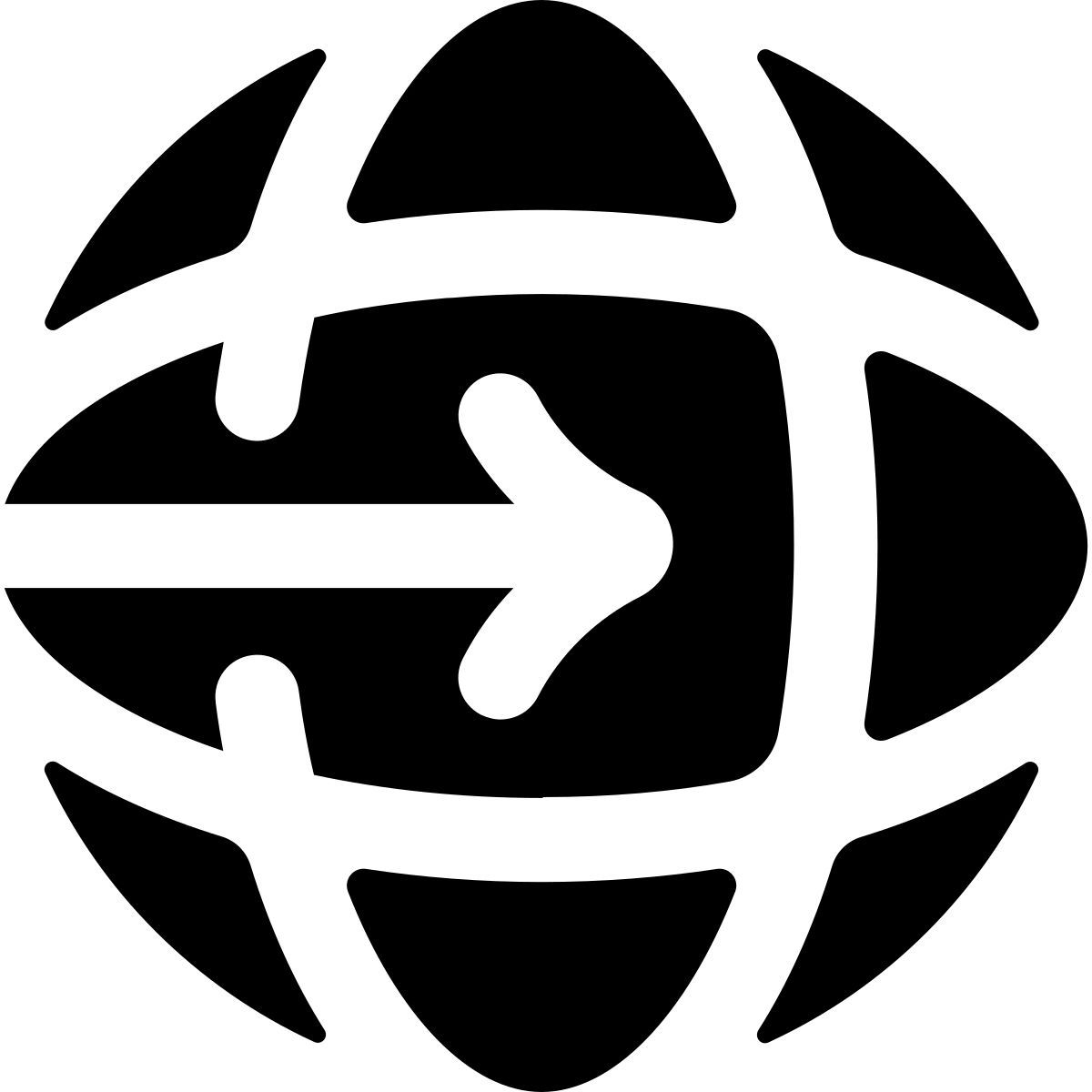 puffy filled style rotating globe icon
