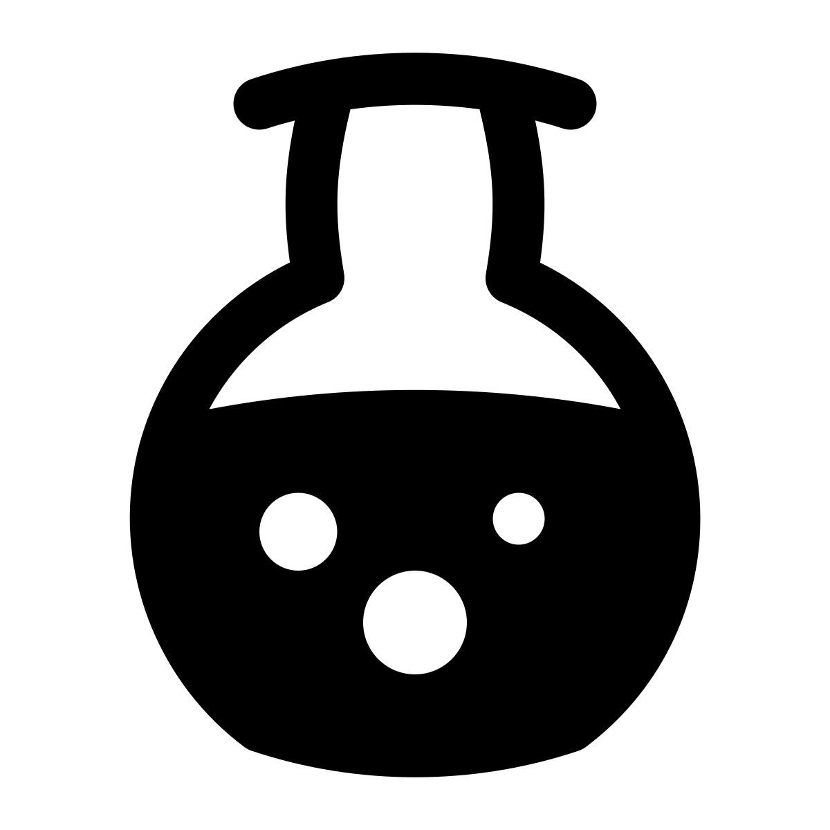 puffy filled style round bottom flask icon