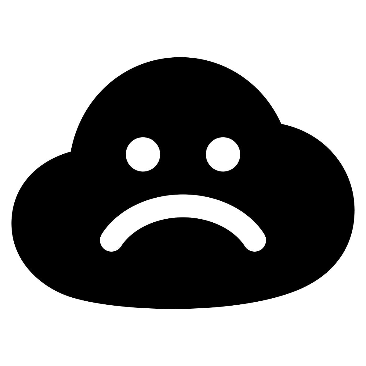 puffy filled style nube triste icon