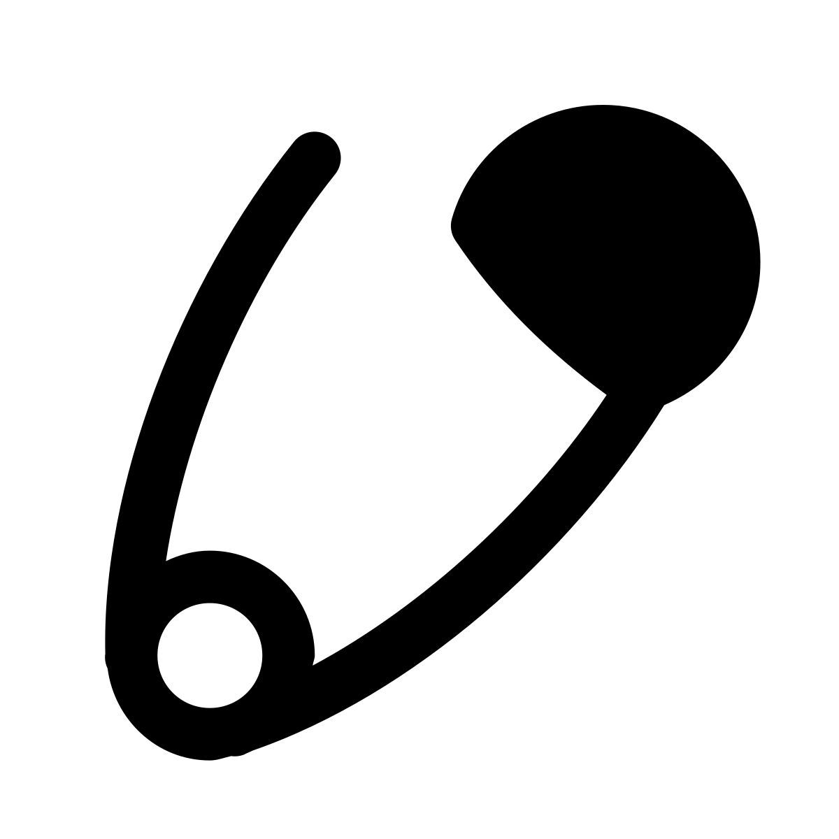 puffy filled style safety pin icon