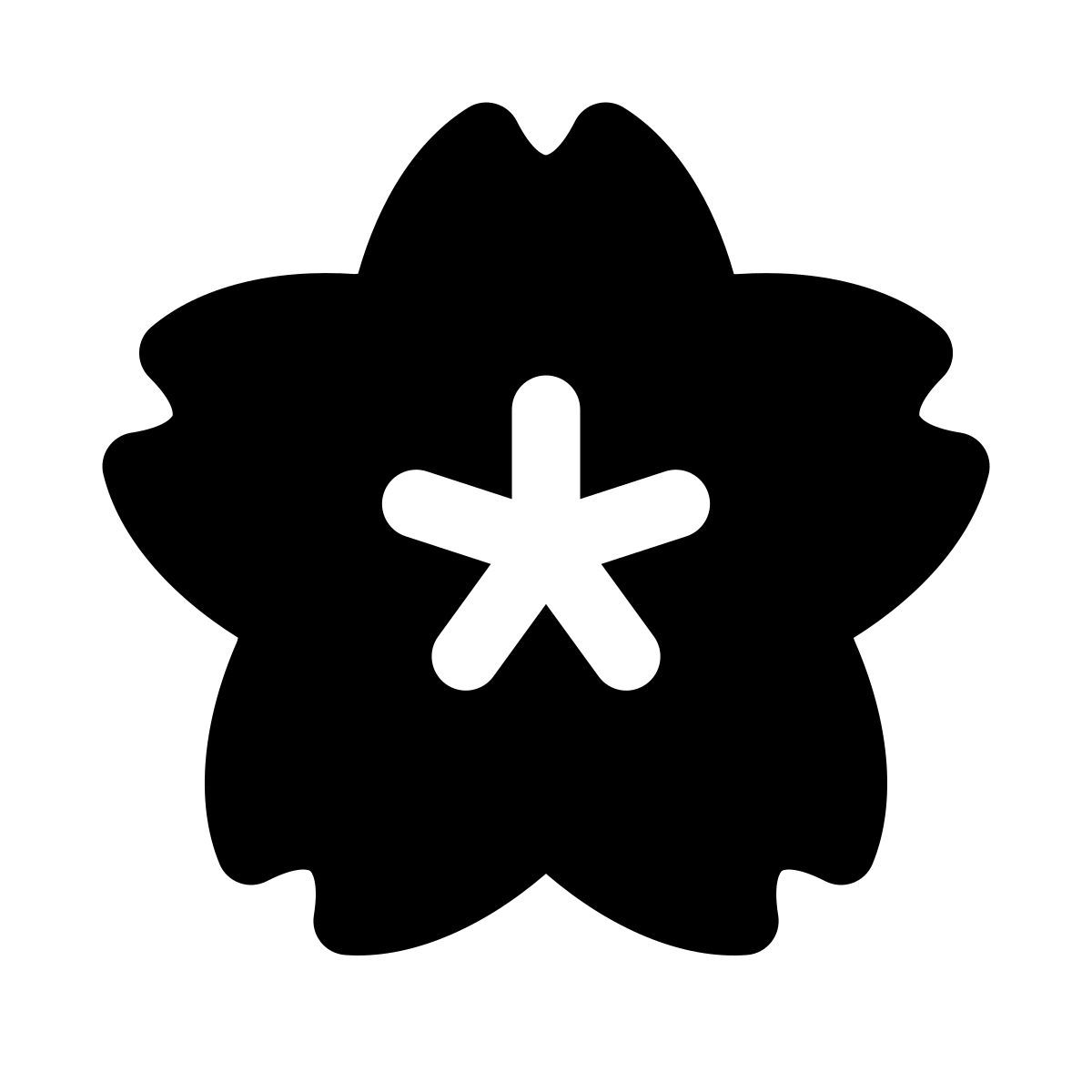 puffy filled style sakura icon