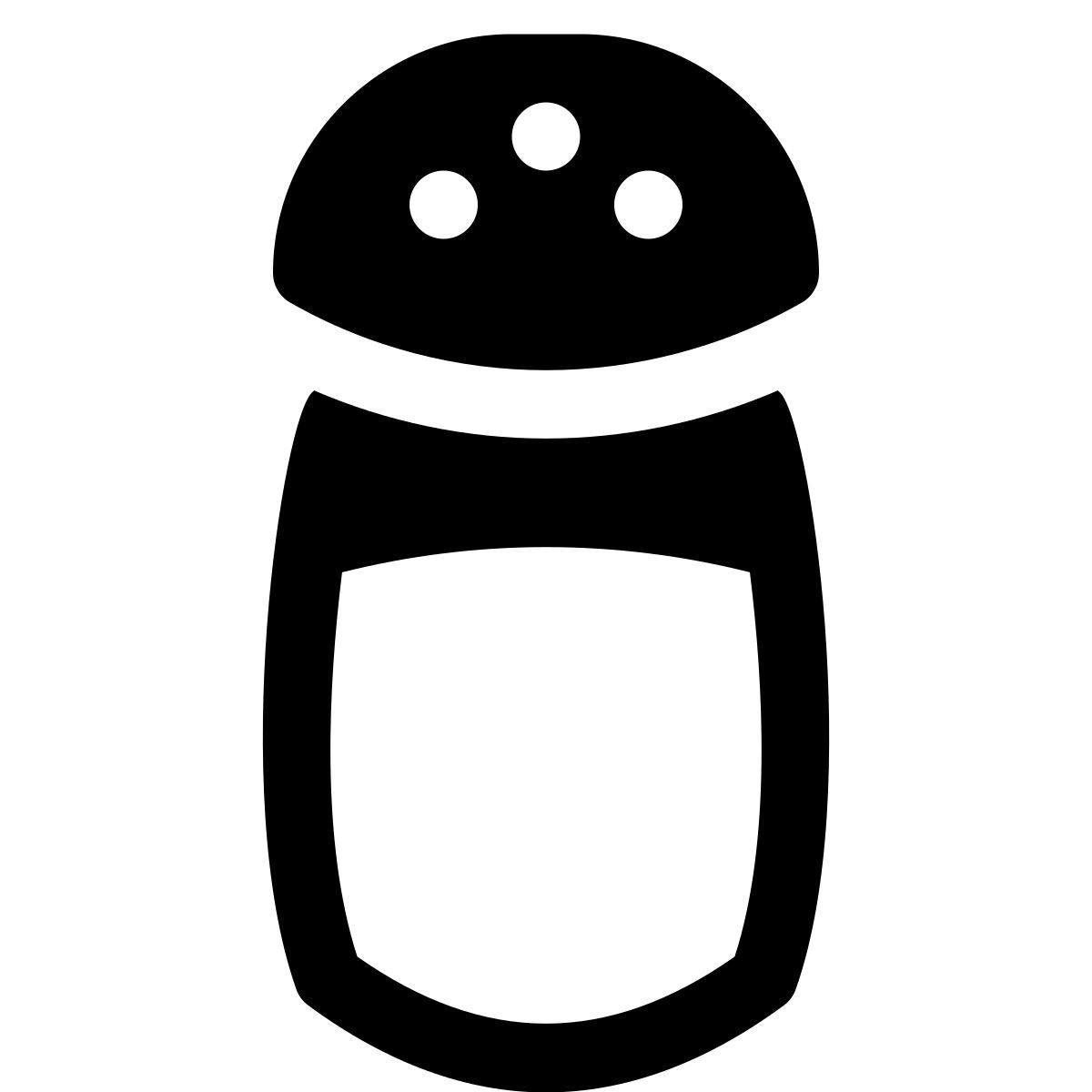 puffy filled style salt shaker icon