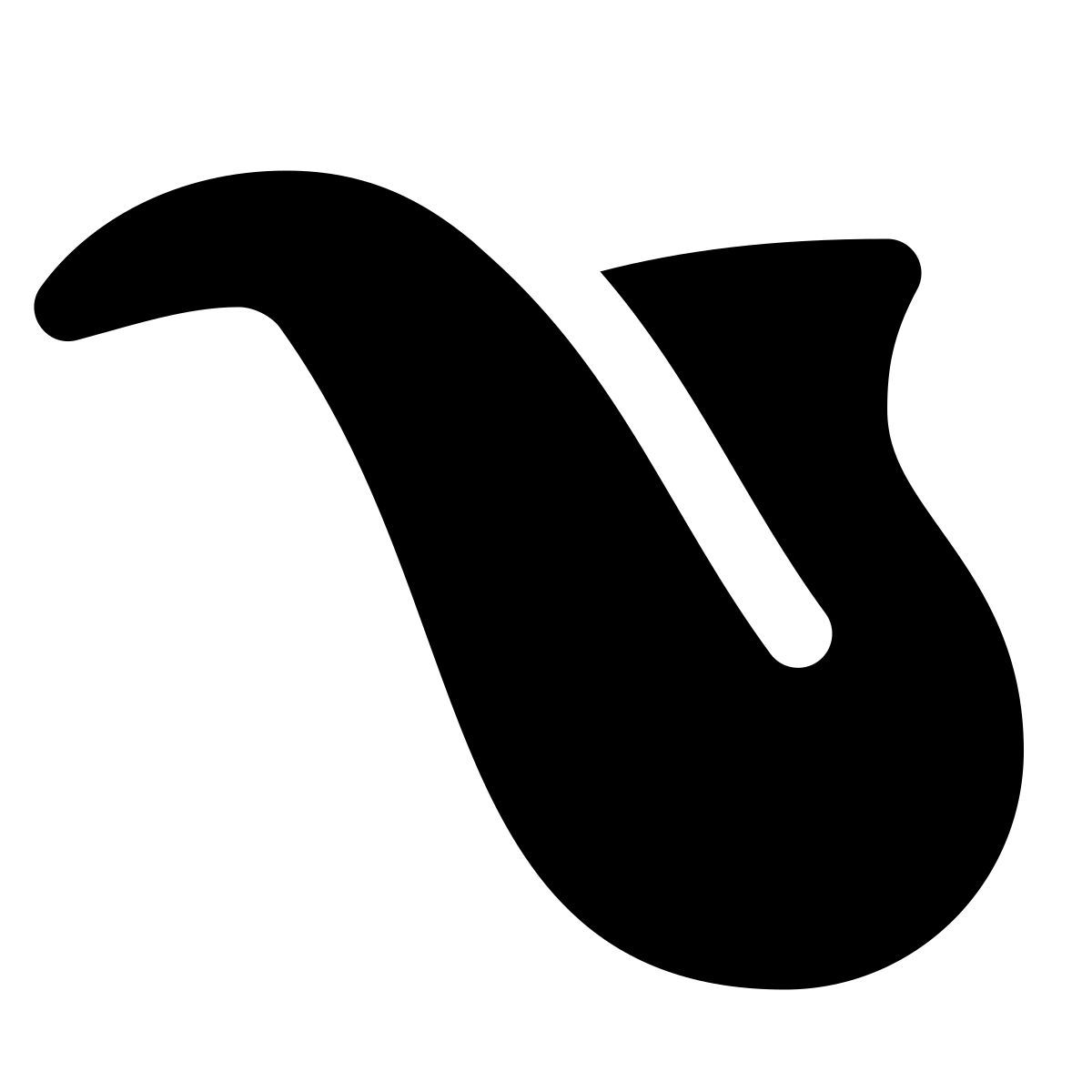 puffy filled style saxophone icon