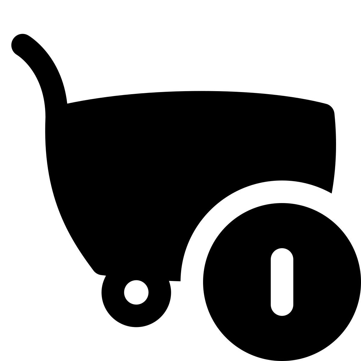 puffy filled style carrinho de compras com dinheiro icon