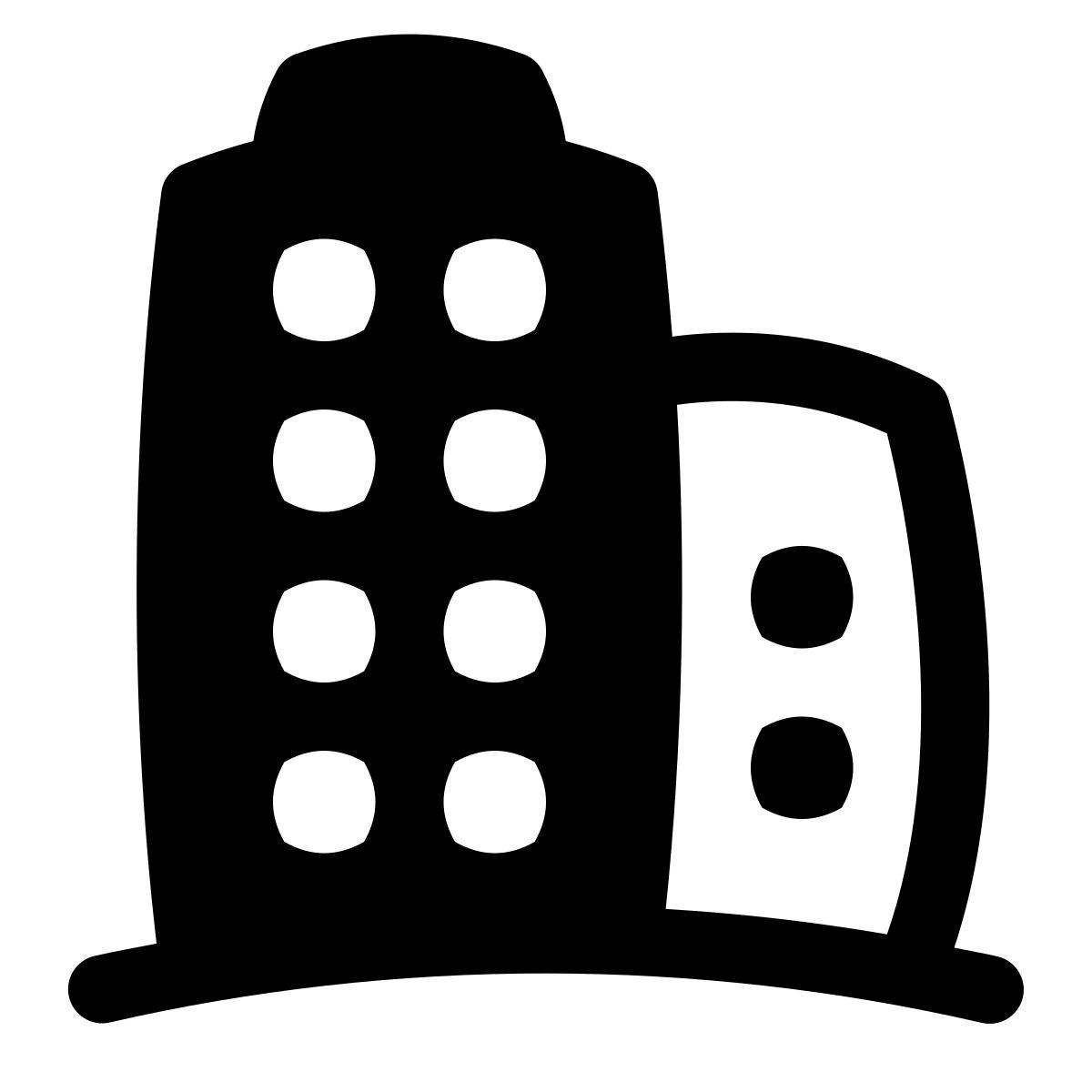 puffy filled style skyscrapers icon