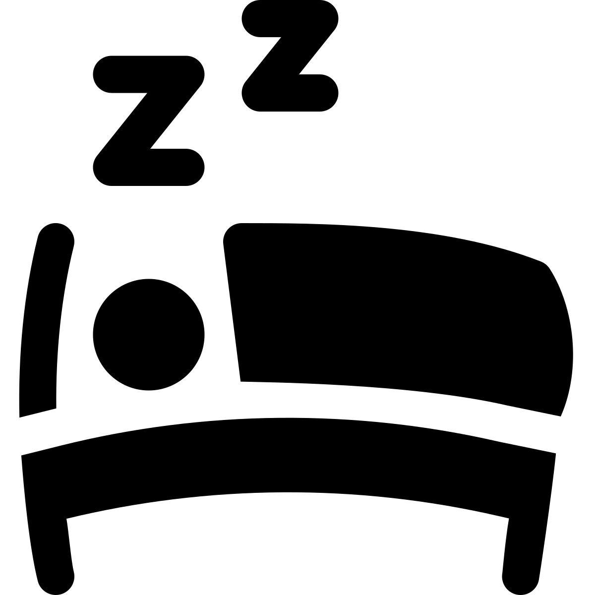 puffy filled style schlafen im bett icon