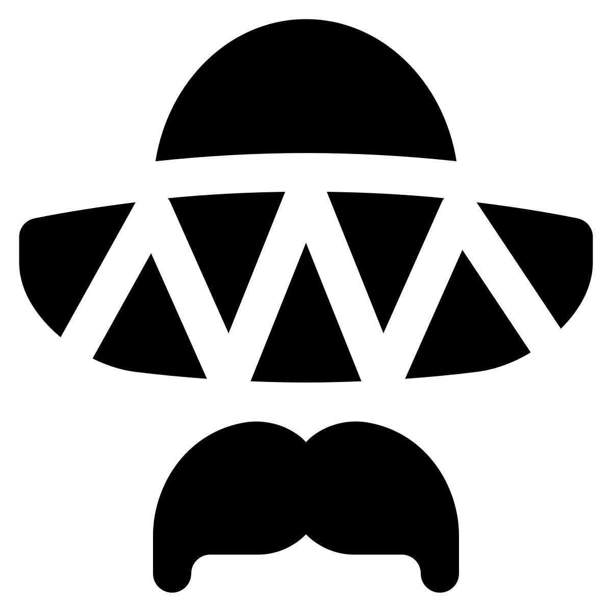 puffy filled style sombrero icon