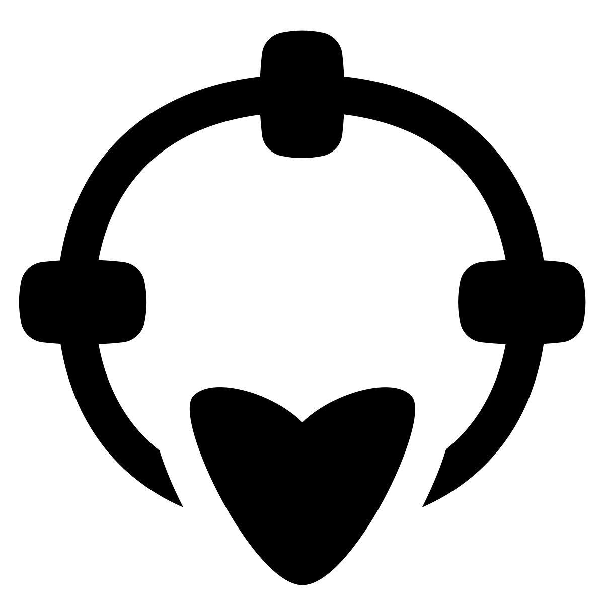 puffy filled style south direction icon