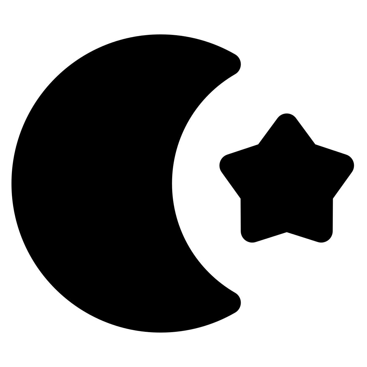 puffy filled style estrela crescente icon