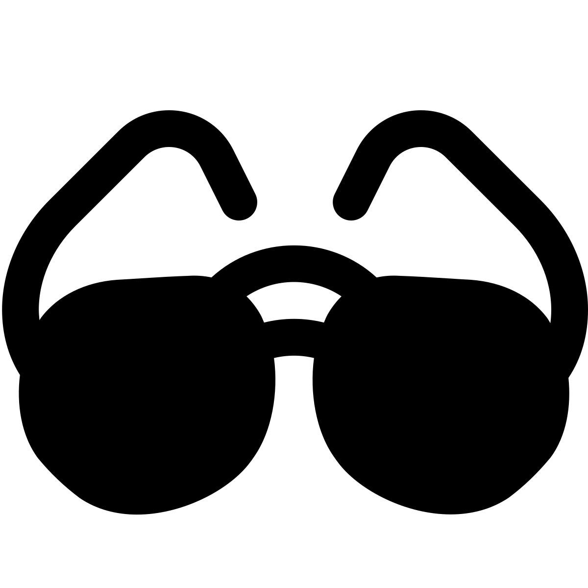 puffy filled style sun glasses icon