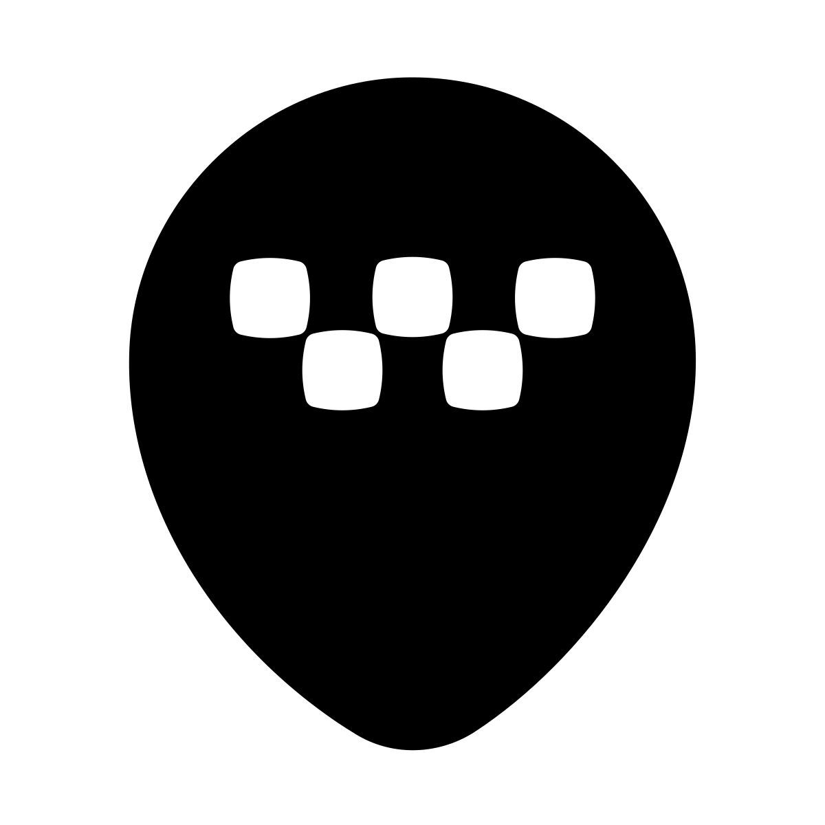 puffy filled style taxi location icon