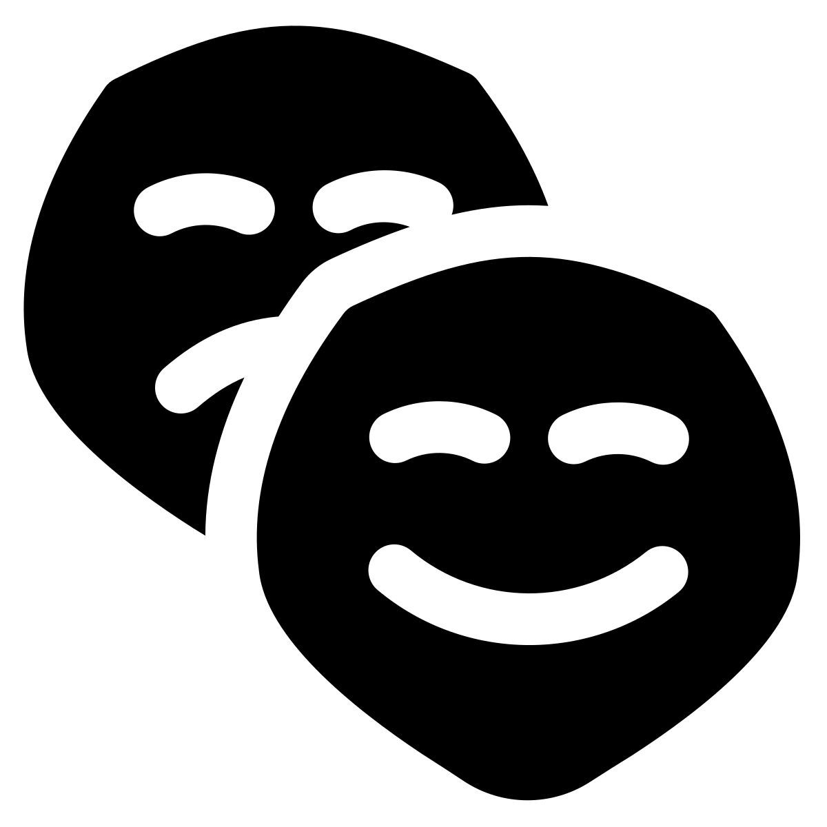 puffy filled style máscaras de teatro icon