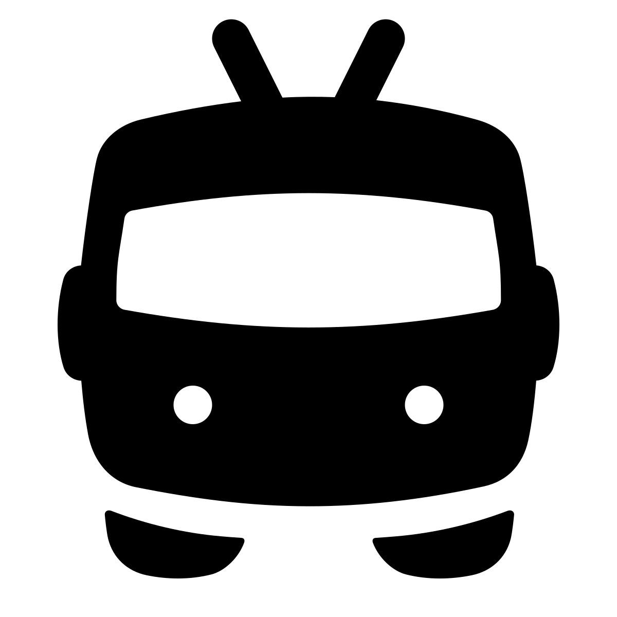 puffy filled style trolleybus icon