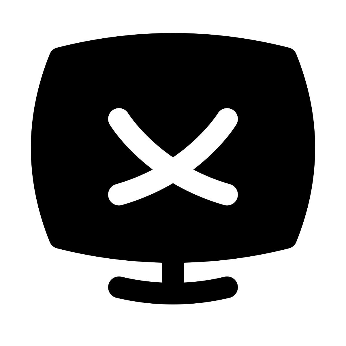 puffy filled style tv off icon