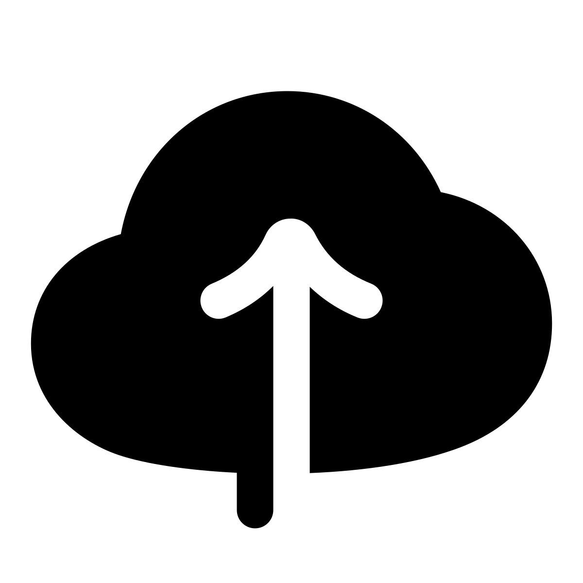 puffy filled style upload to cloud icon