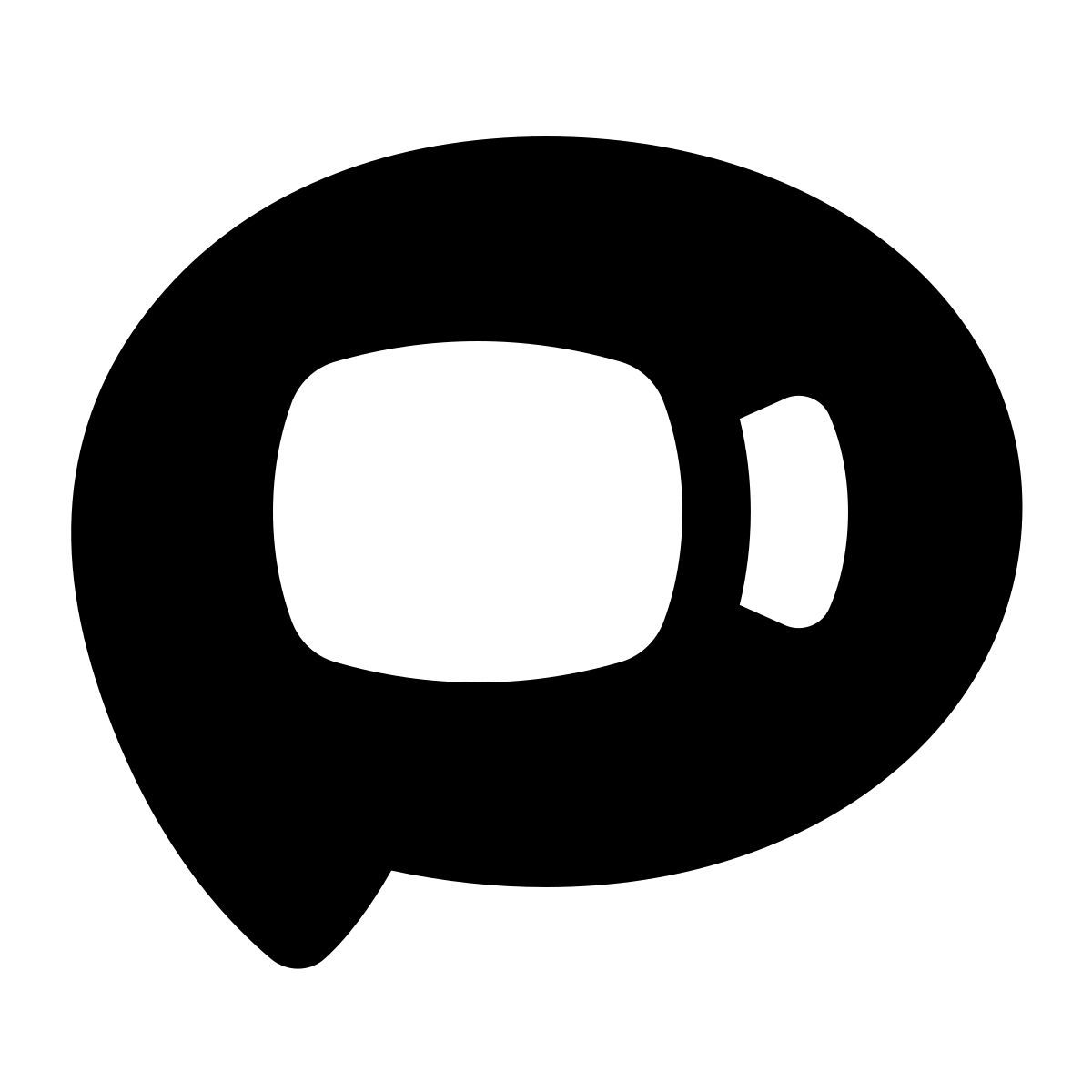puffy filled style message vidéo icon