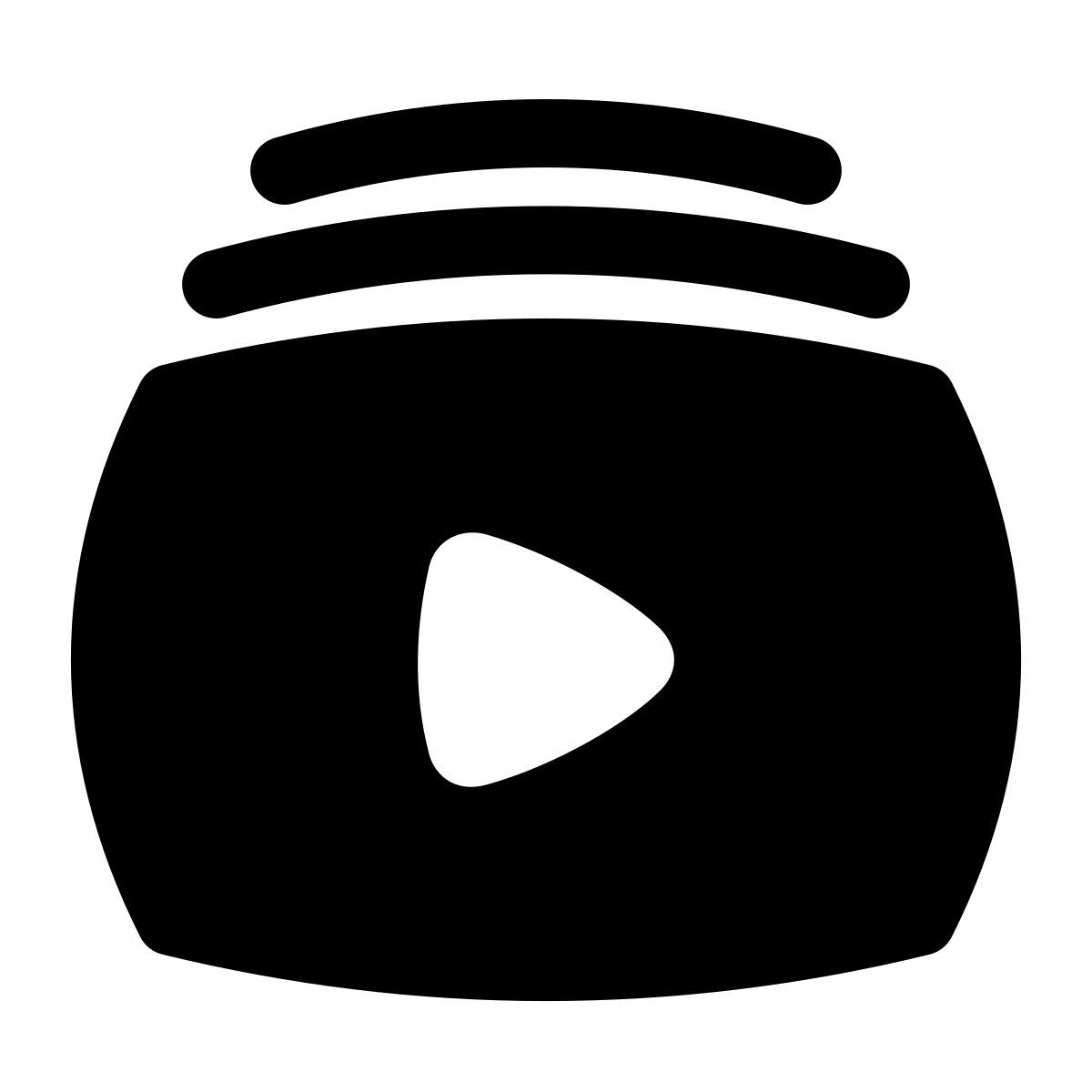 puffy filled style liste de lecture vidéo icon