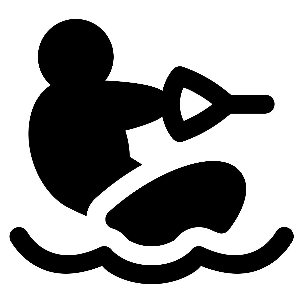 puffy filled style wakeboarding icon