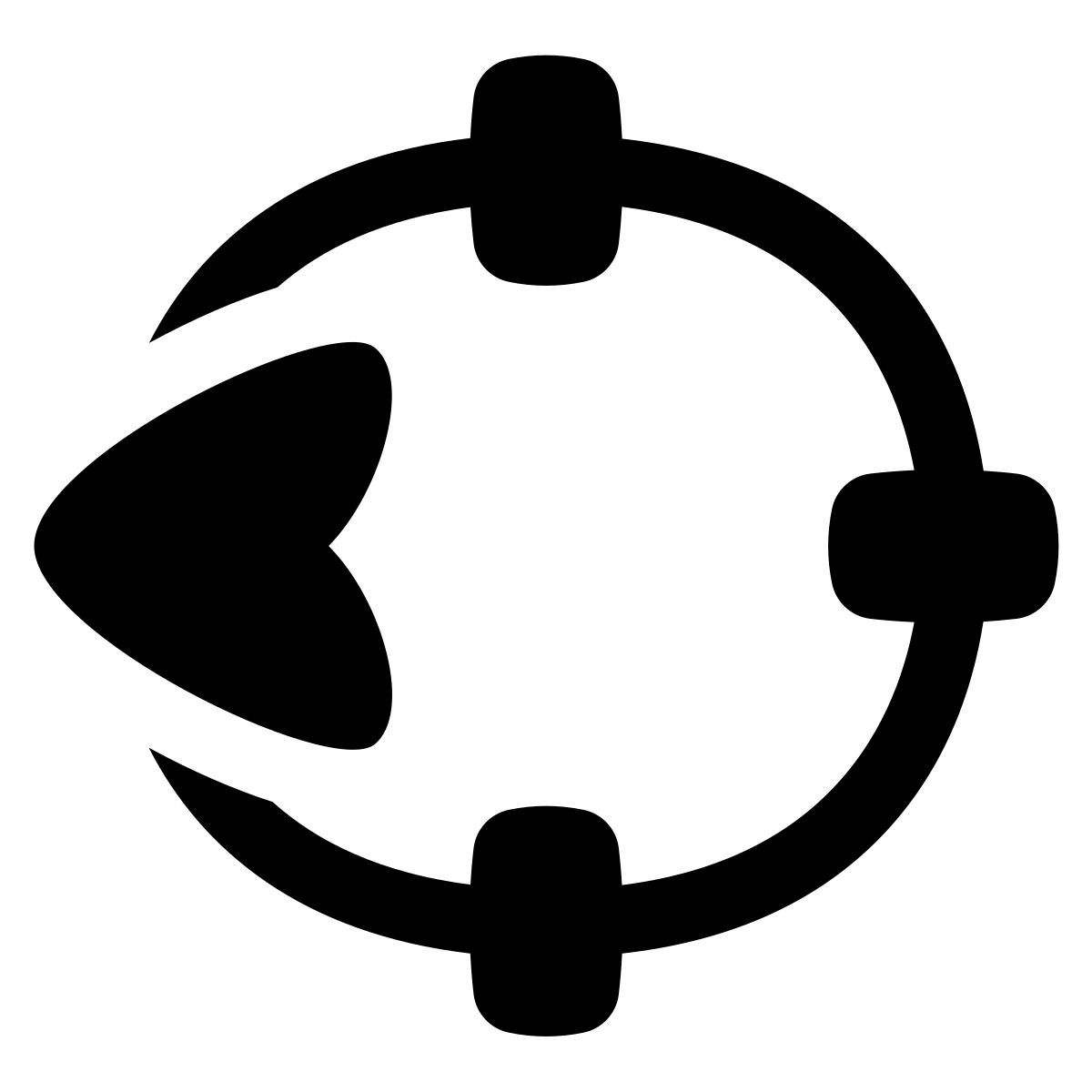 puffy filled style west direction icon