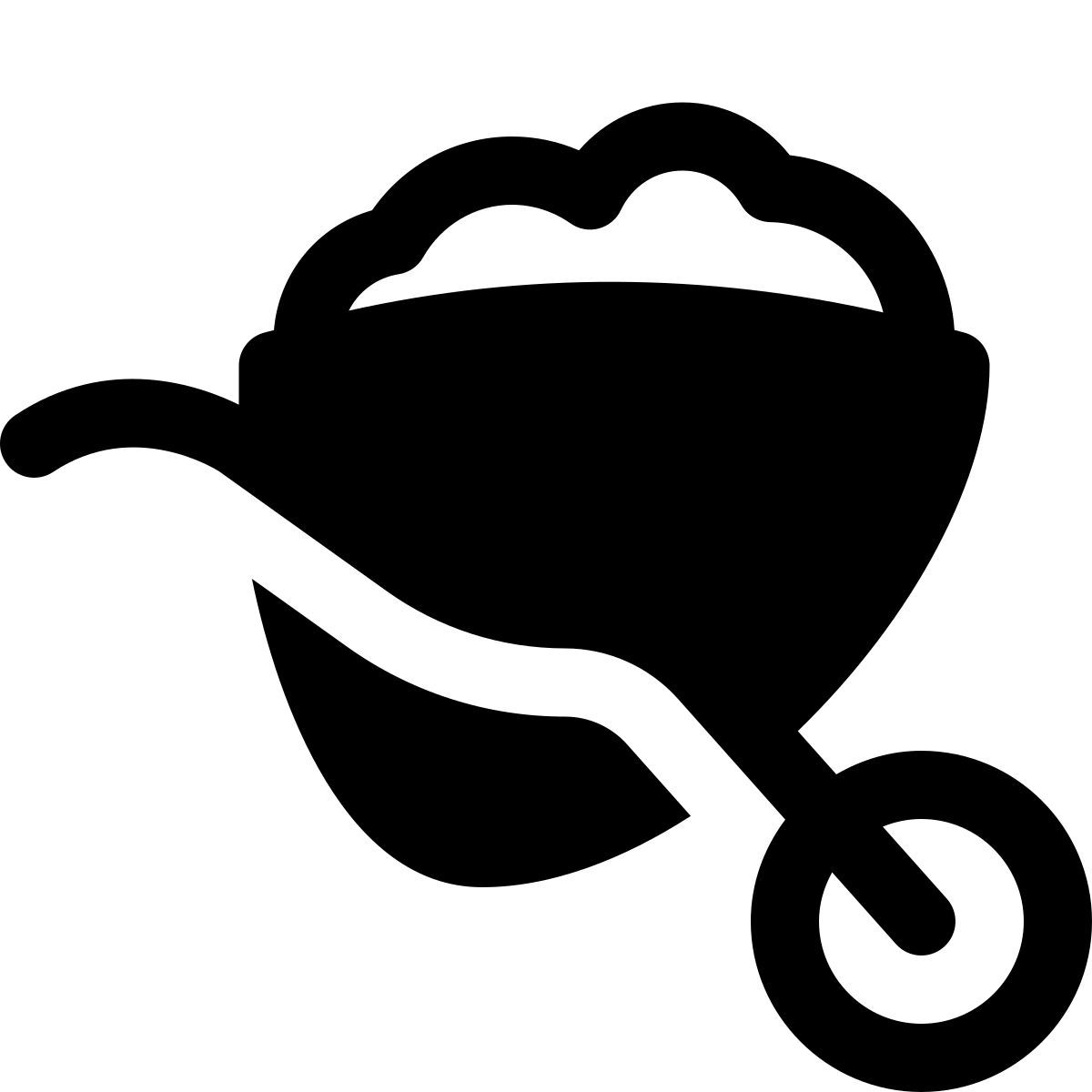puffy filled style carrinho de mão icon