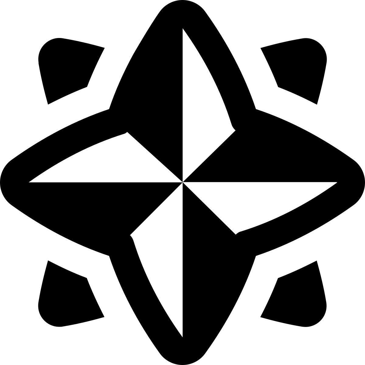 puffy filled style wind rose icon