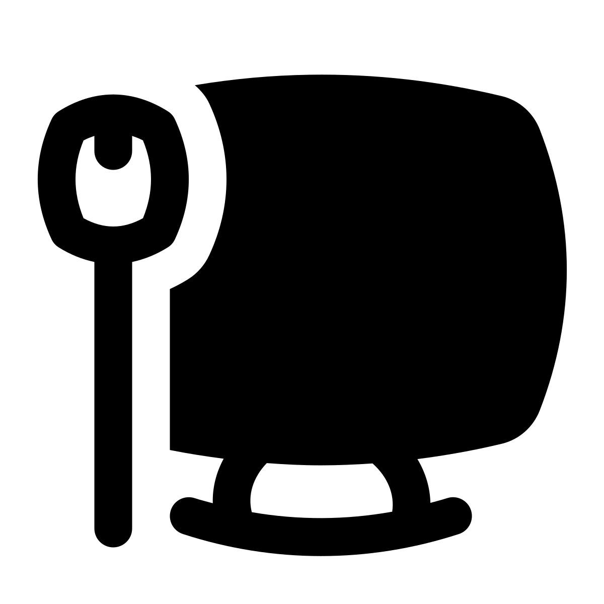 puffy filled style conexão de rede com fio icon