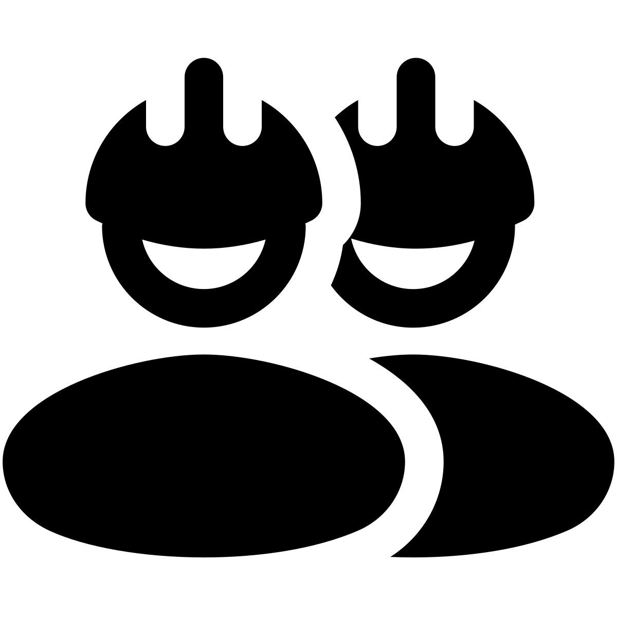 puffy filled style workers icon