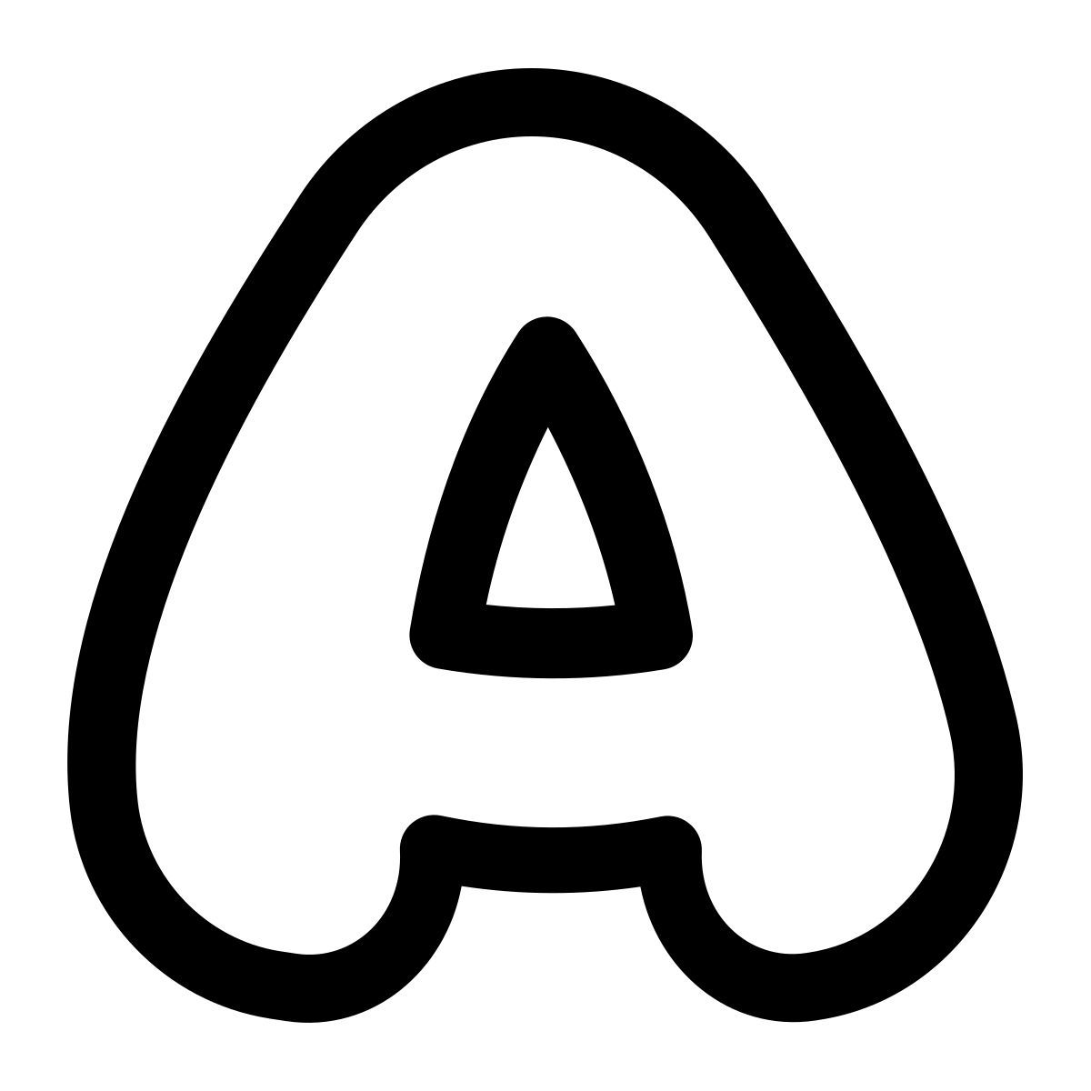 puffy outline style a icon