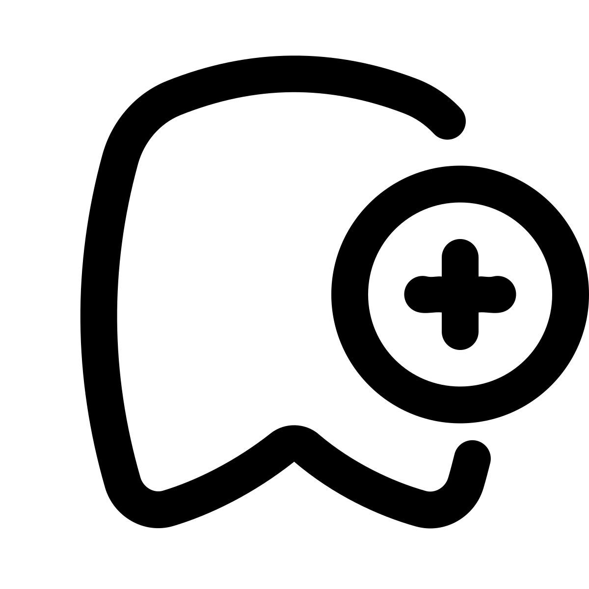 puffy outline style add bookmark icon