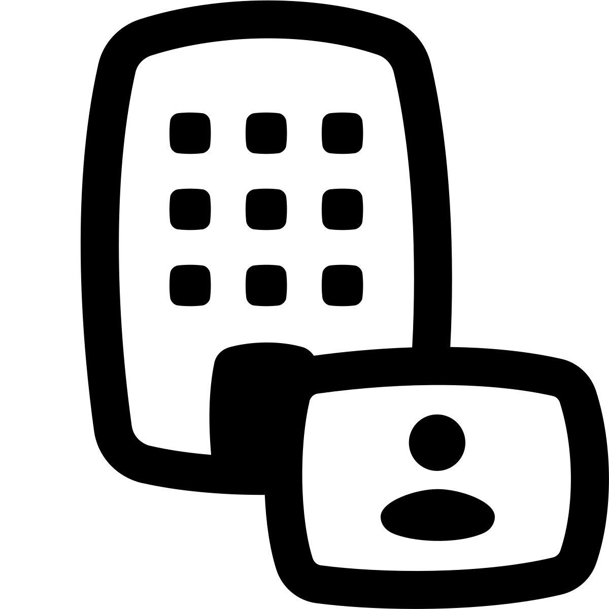 puffy outline style contact us icon