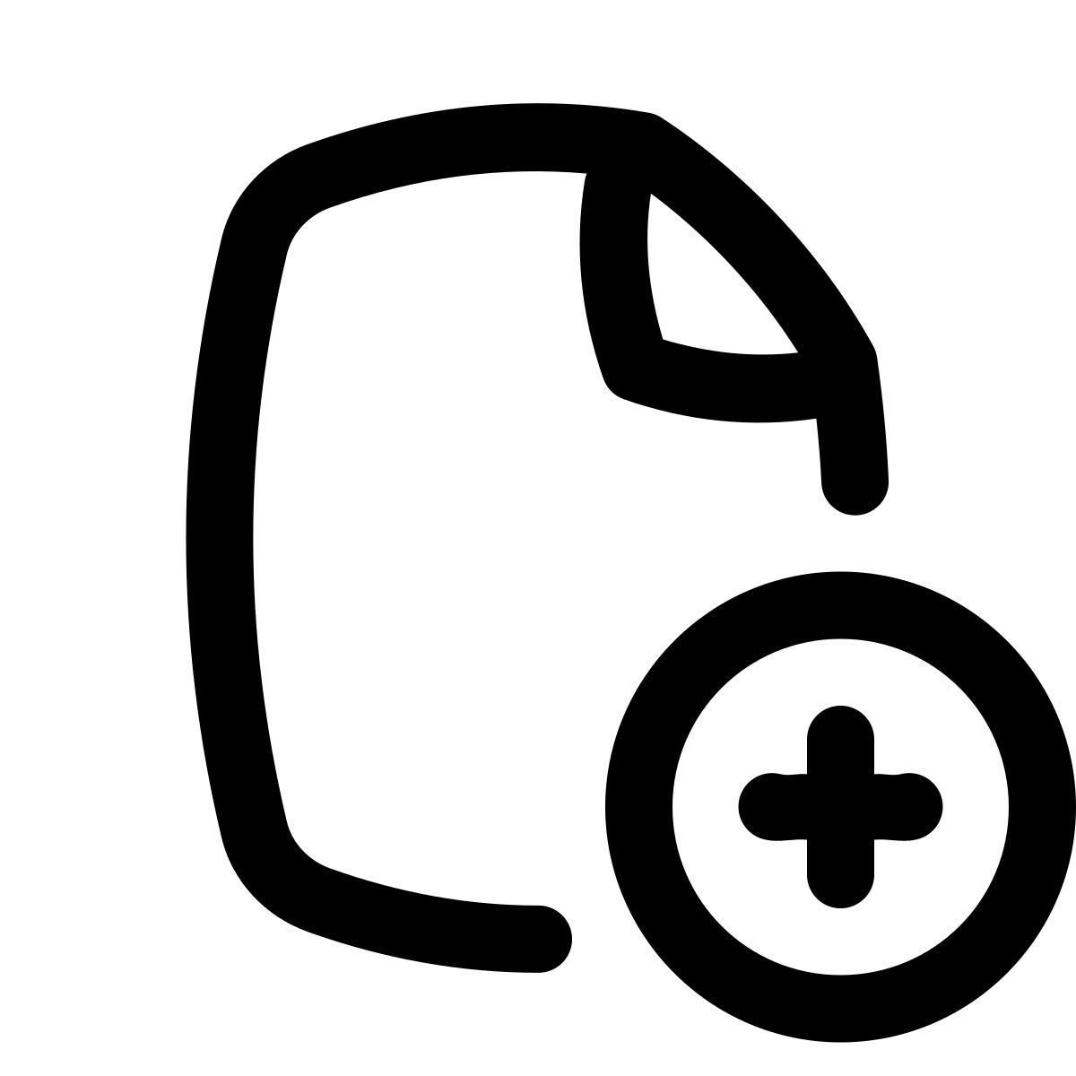 puffy outline style add file icon