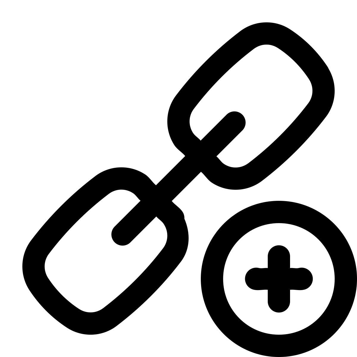puffy outline style add link icon