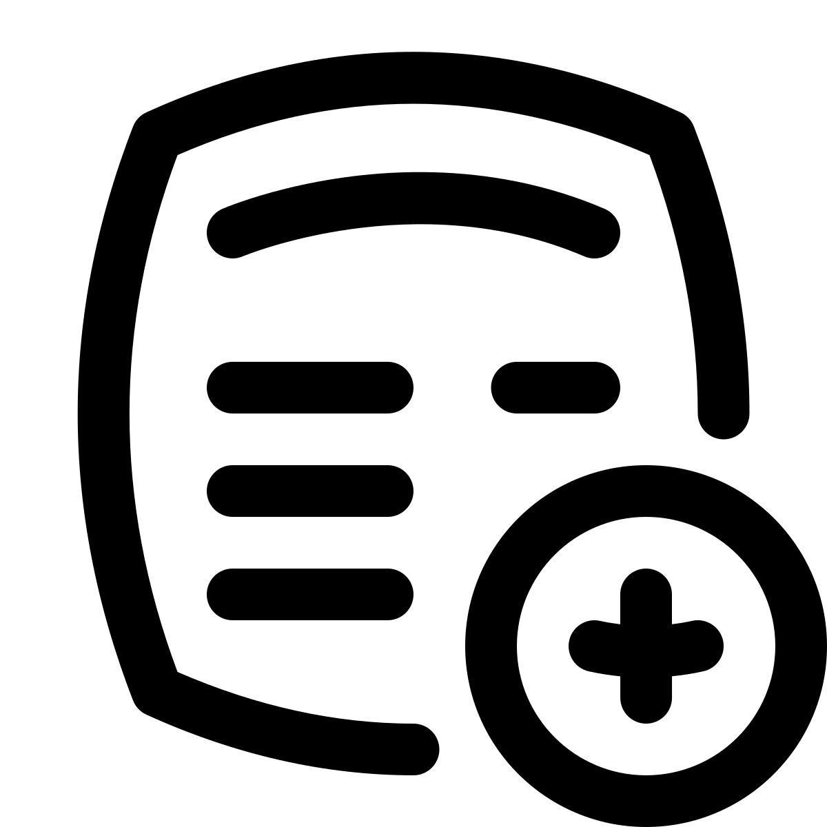 puffy outline style agregar recibo icon