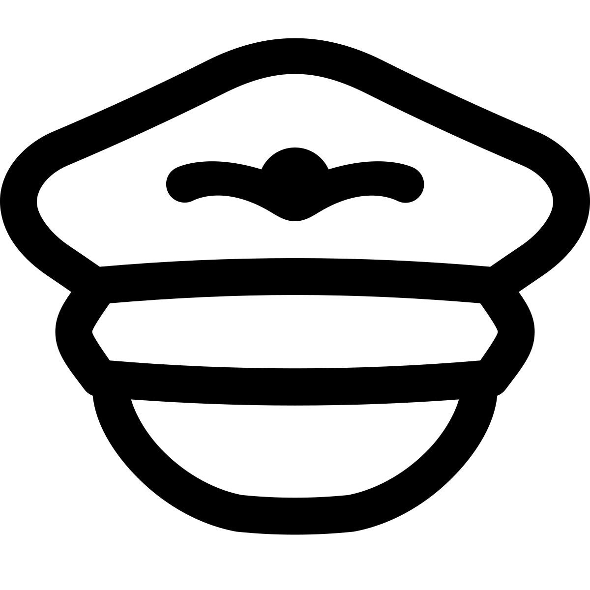 puffy outline style air pilot hat icon