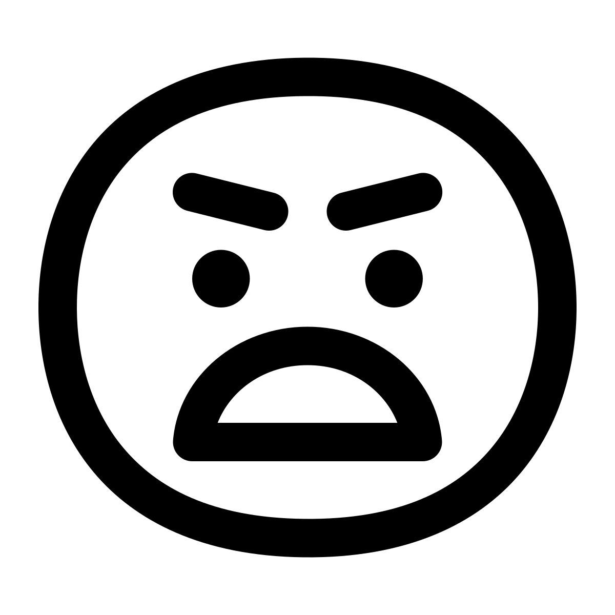 puffy outline style angry icon