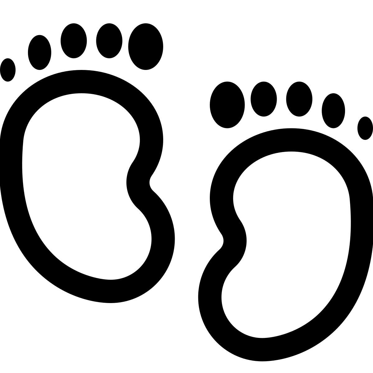 puffy outline style baby feet icon