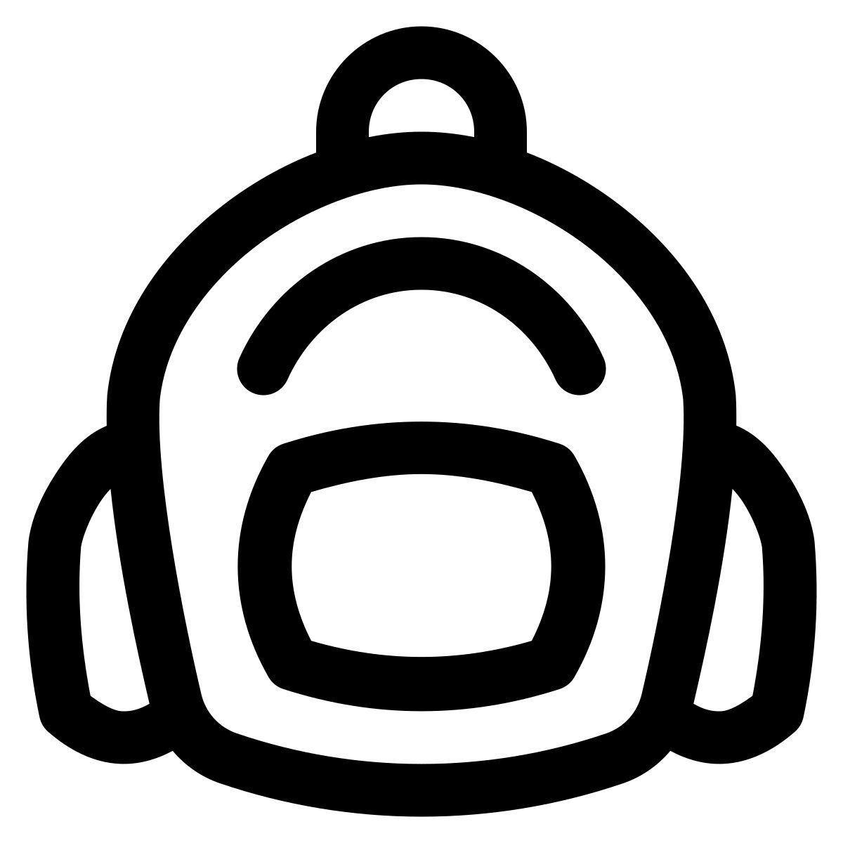puffy outline style rucksack icon