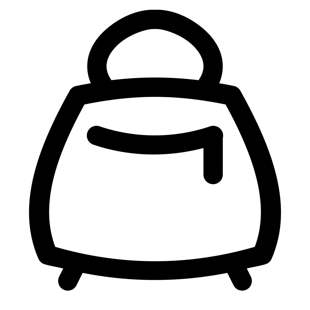 puffy outline style バッグ背面図 icon