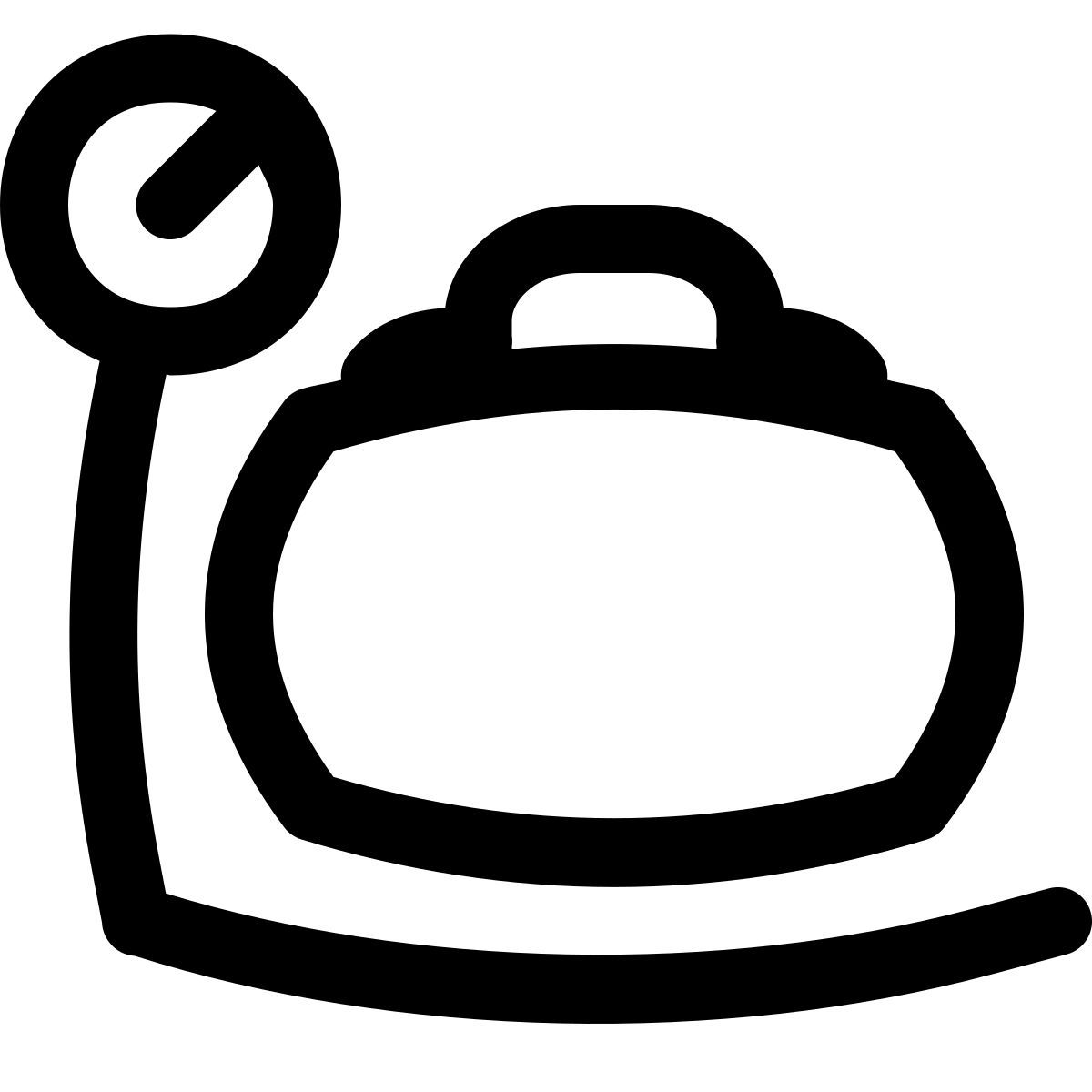 puffy outline style gepäckgewicht icon