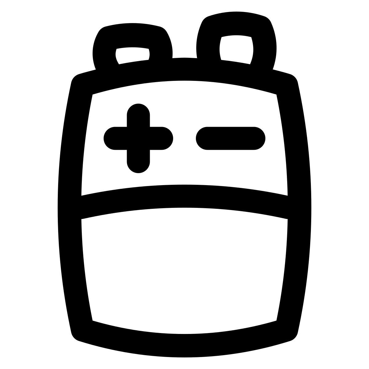 puffy outline style 9v battery icon