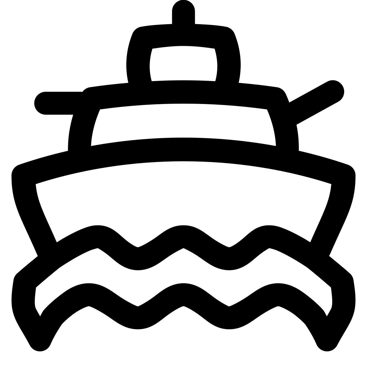 puffy outline style navio de guerra icon