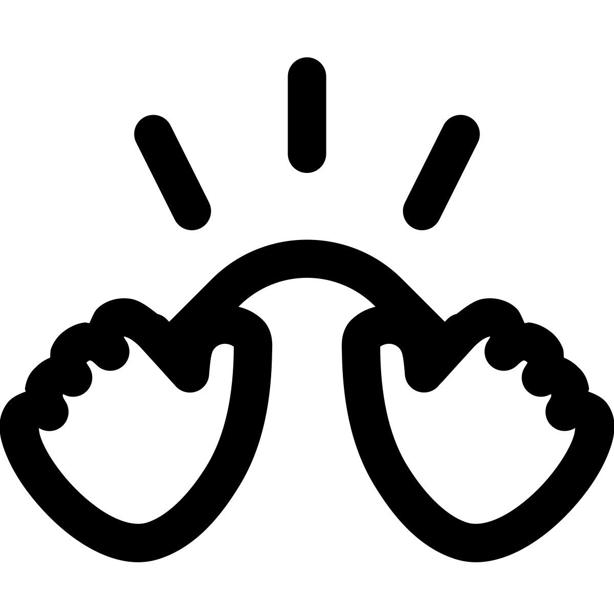 puffy outline style 弯曲 icon