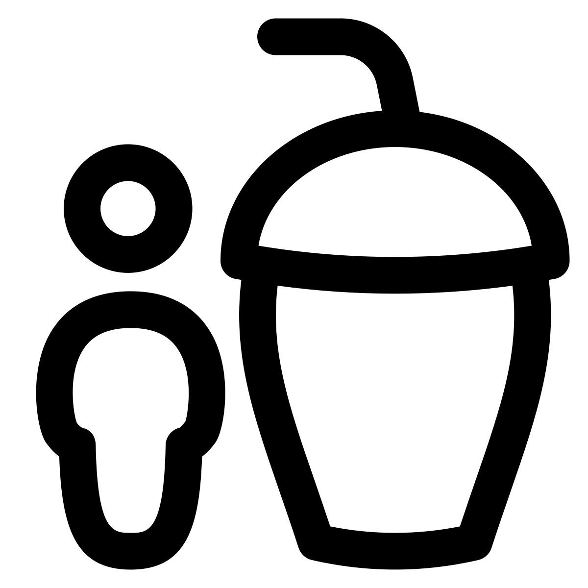 puffy outline style 빅 밀크 셰이크 icon