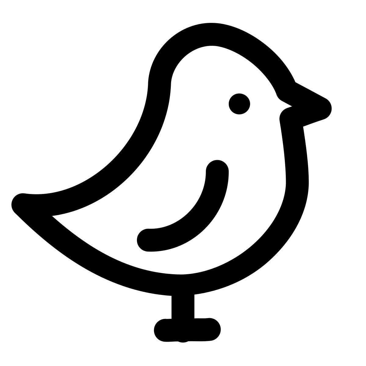 puffy outline style pájaro icon