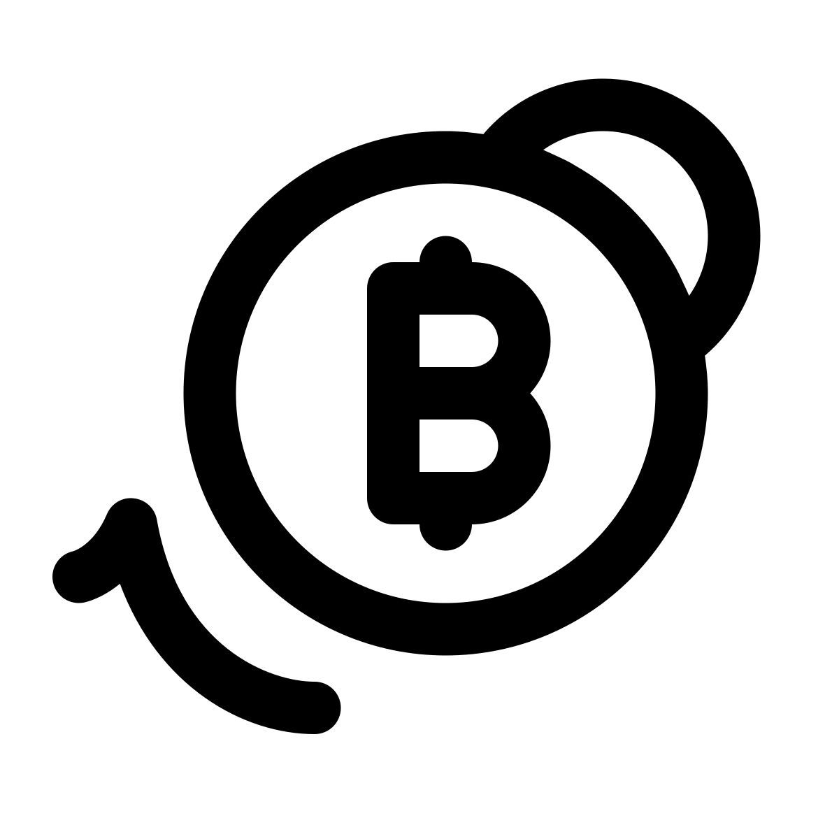 puffy outline style scambio bitcoin icon