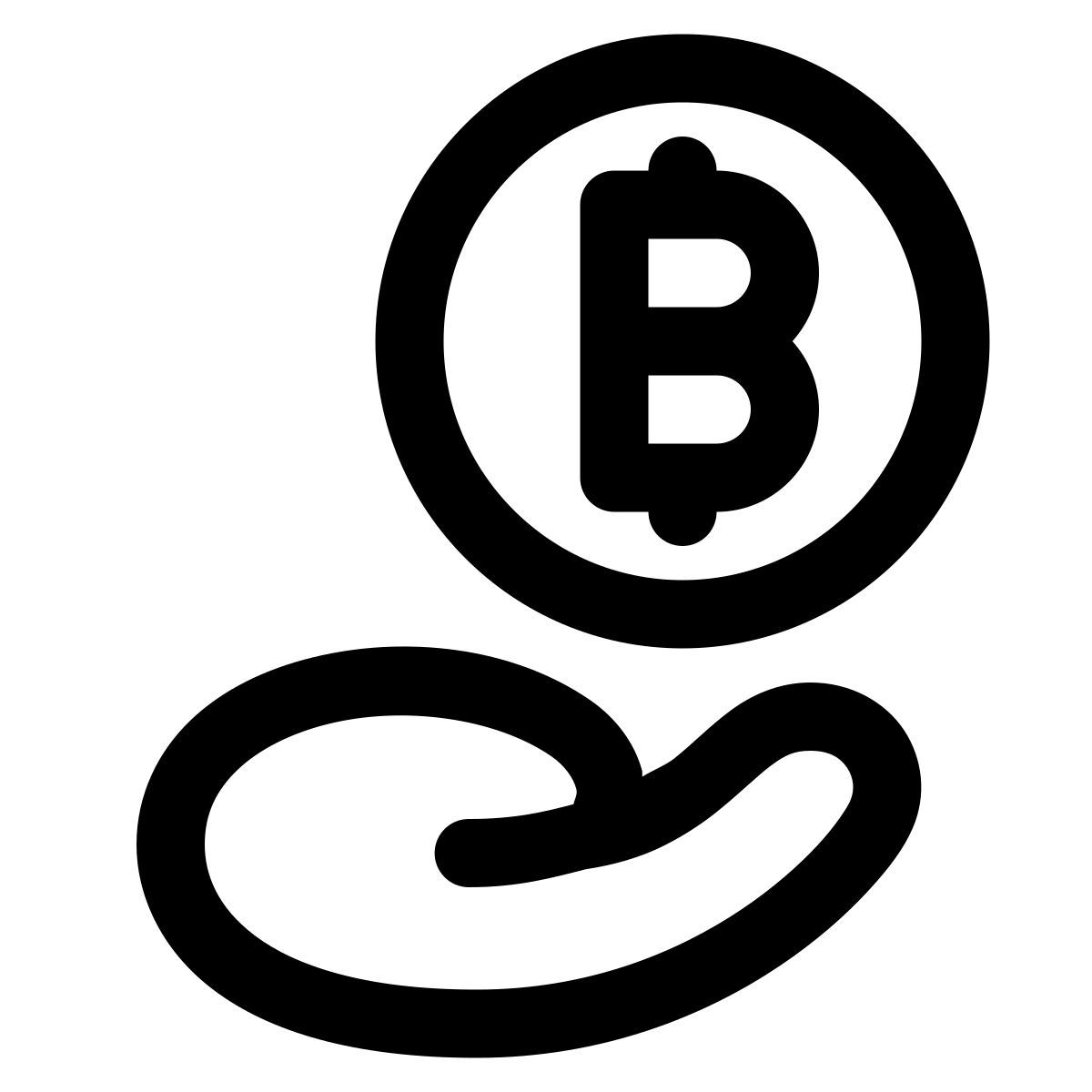 puffy outline style bitcoin accepté icon