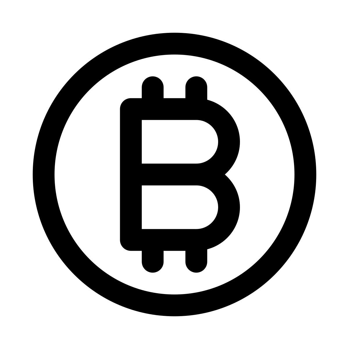 puffy outline style bitcoin icon