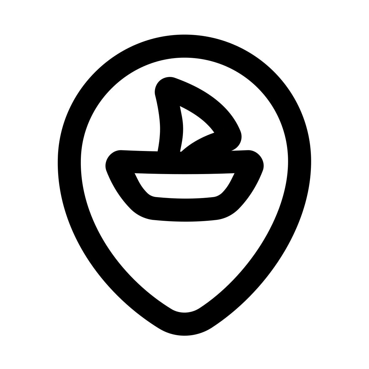 puffy outline style ubicación del barco icon