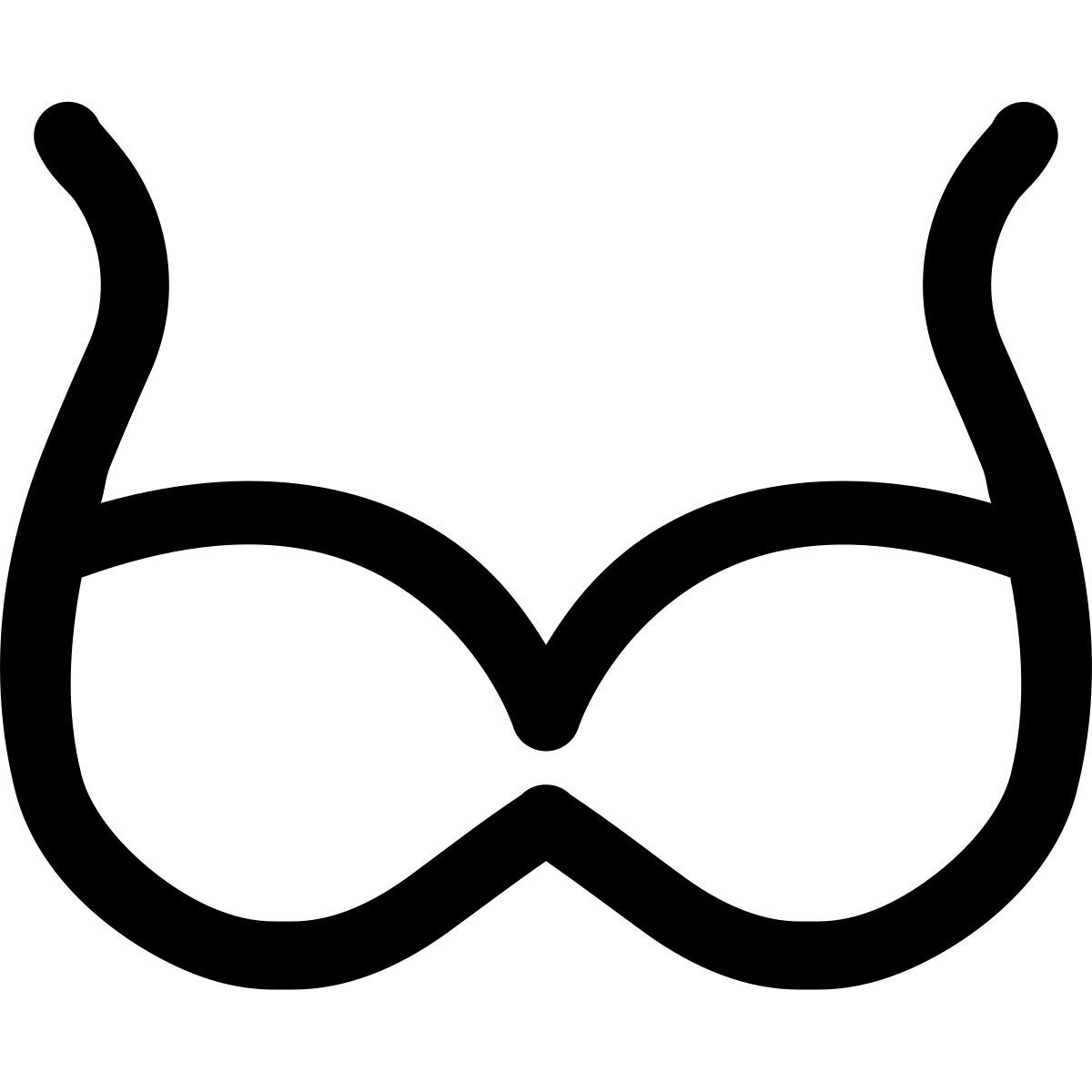 puffy outline style 브래지어 icon