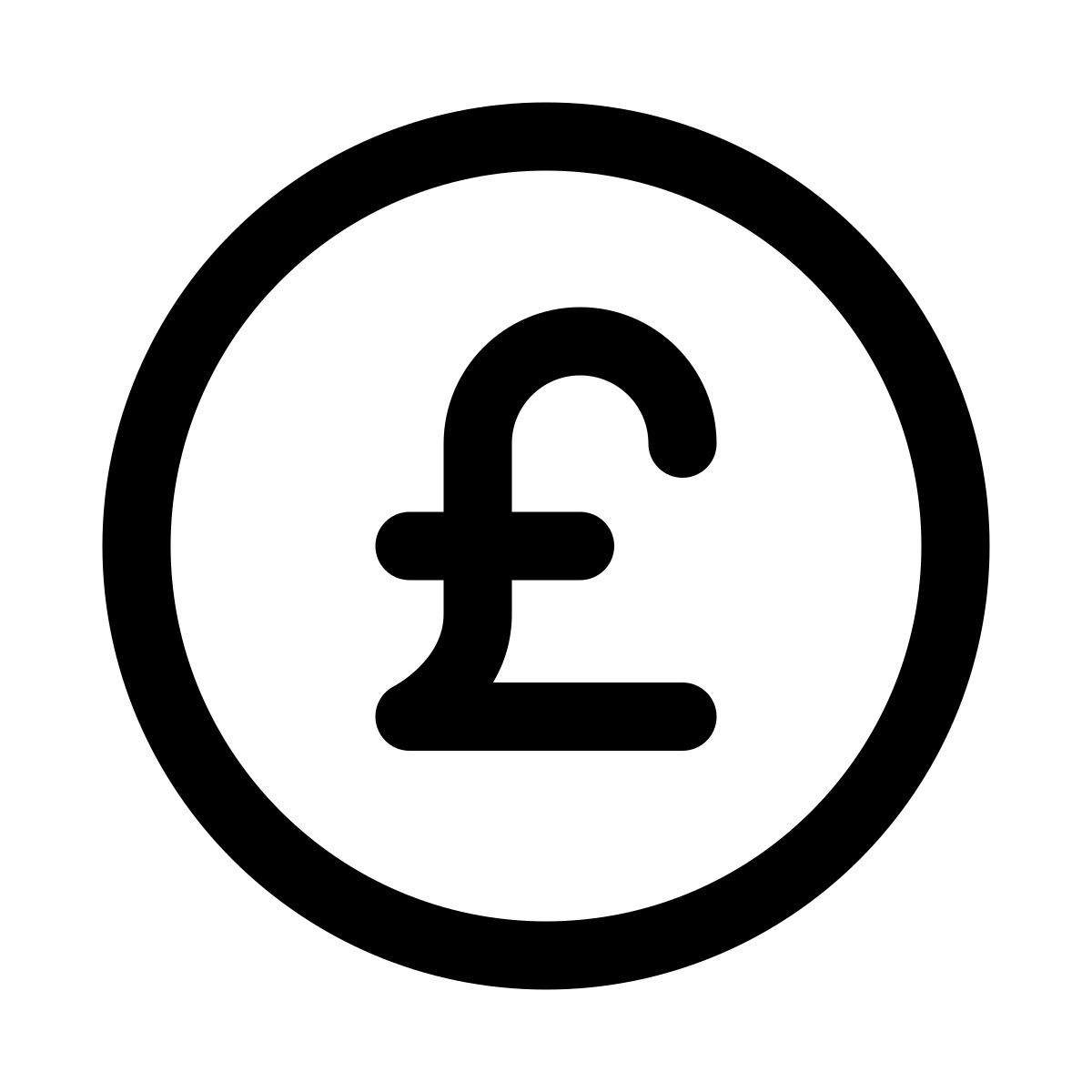 puffy outline style sterlina icon